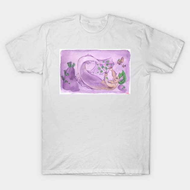 MerMay Underwater Purple Painter Merman Watercolor T-Shirt by SimplyKitt